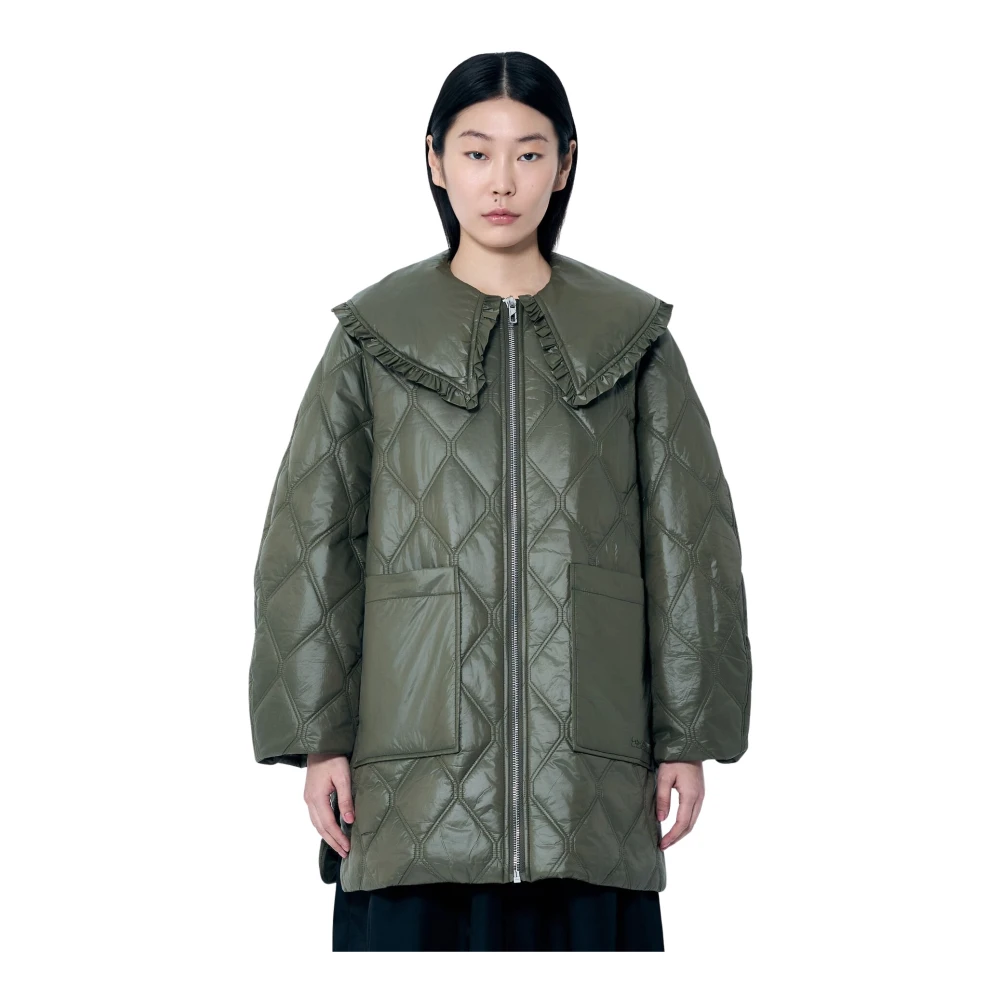 Ganni - Coats > Parkas - Green - Ganni - Modalova
