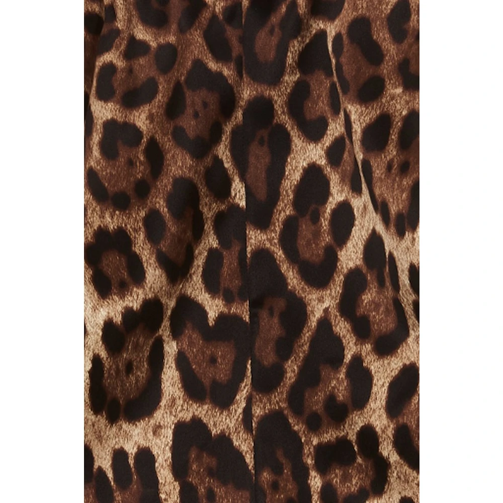 Dolce & Gabbana Luipaardprint Zijden Top Brown Dames