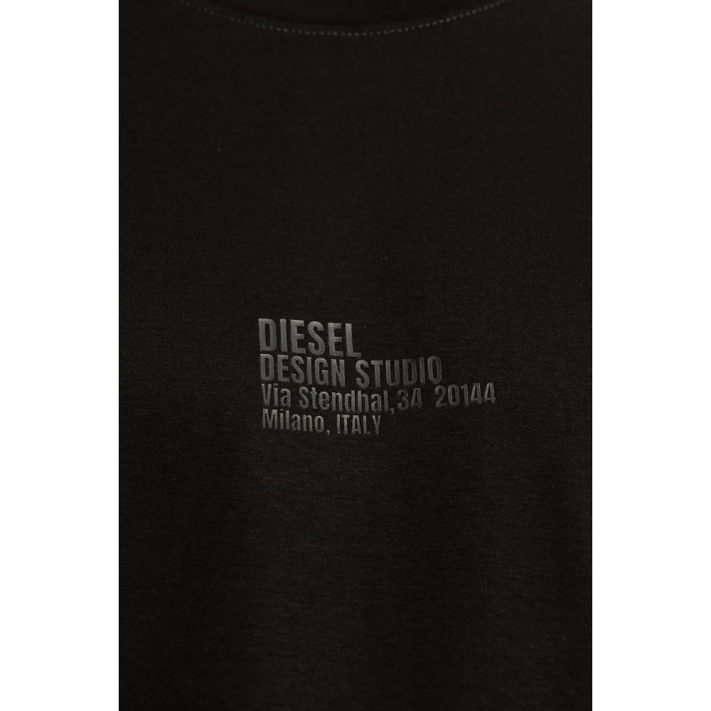 Diesel T-Must-Slits-N2 T-shirt met logo Black Heren