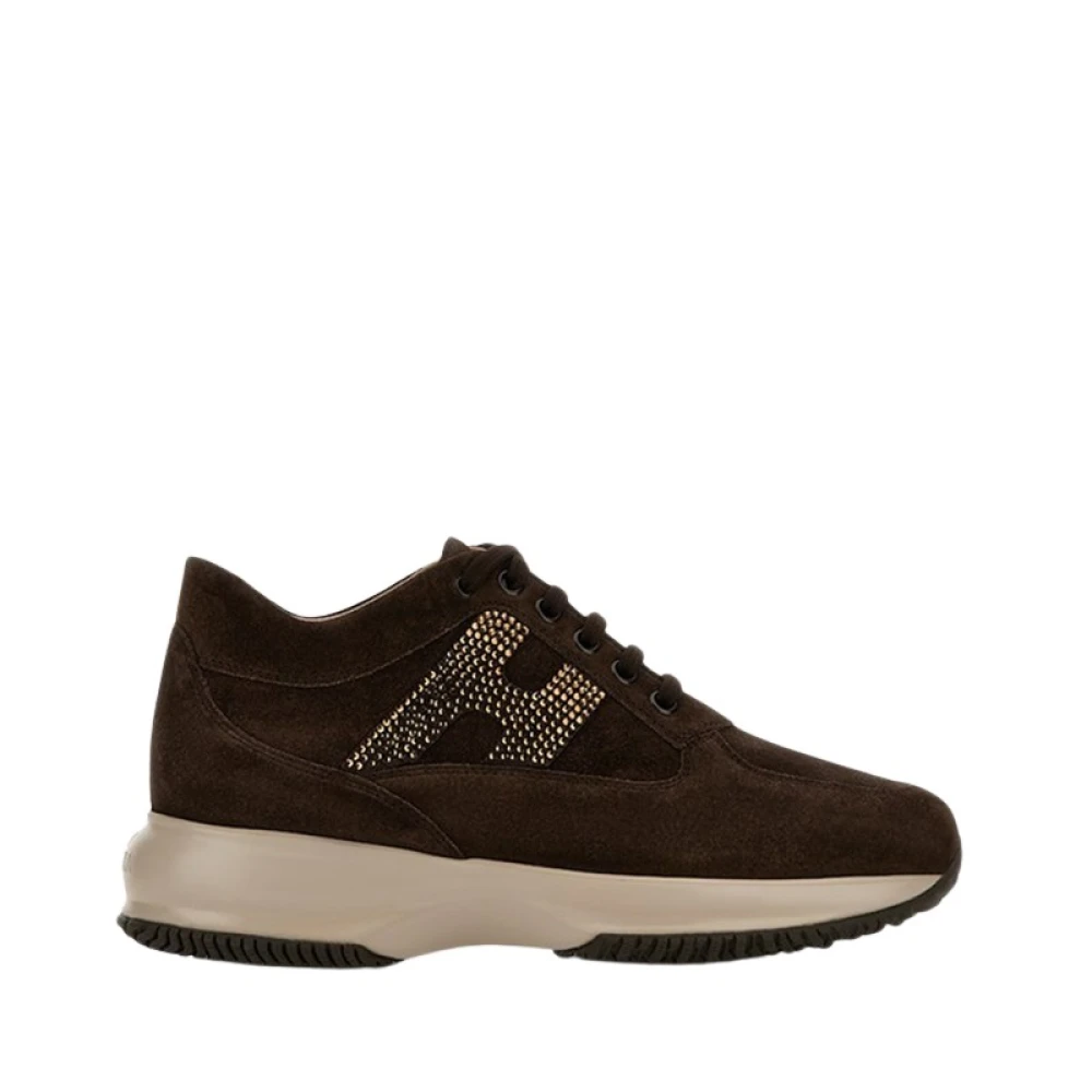 Hogan Women's Brown Sneakers, 2 Uk, Interactive H Strass