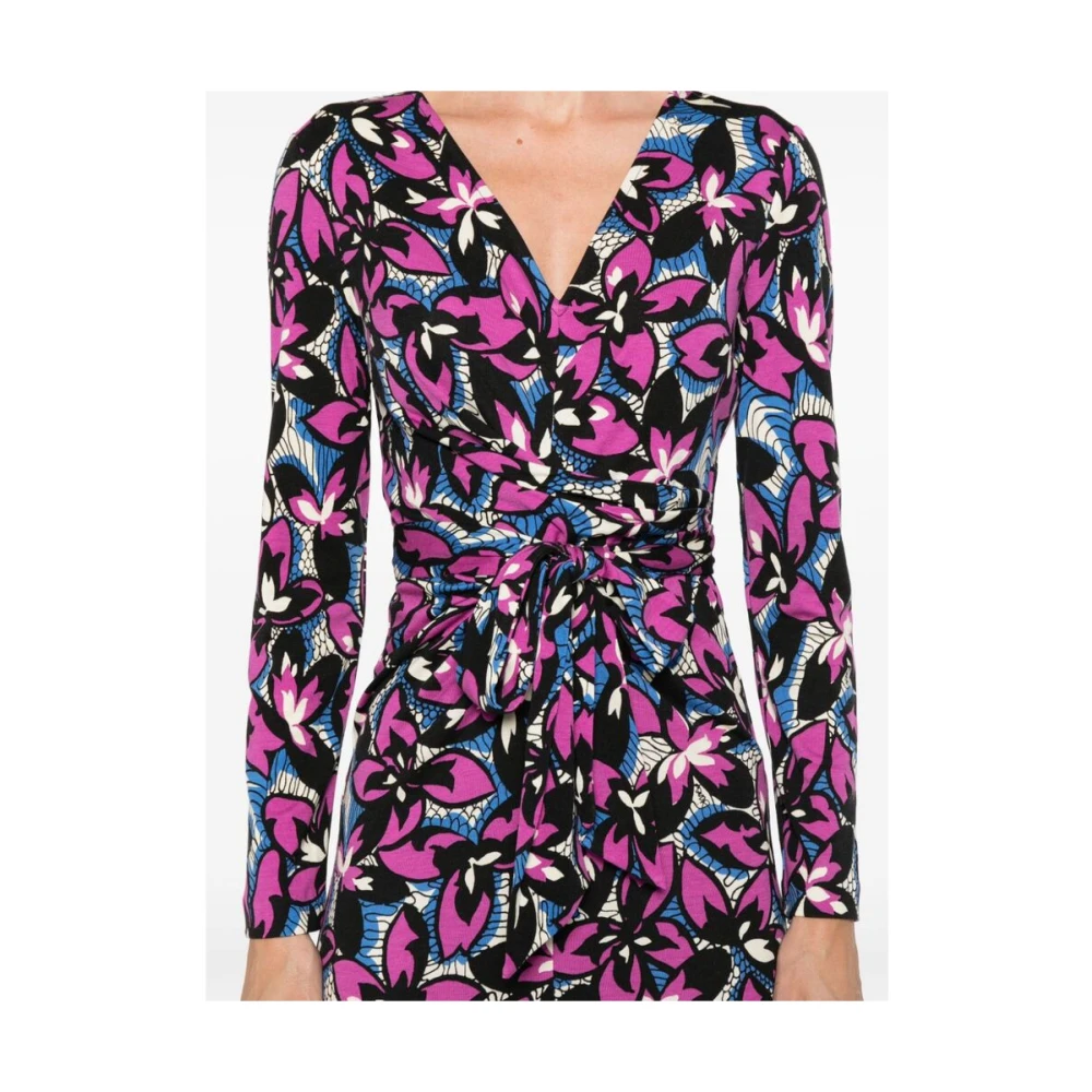 Diane Von Furstenberg Bloemenprint V-hals Jurk Multicolor Dames