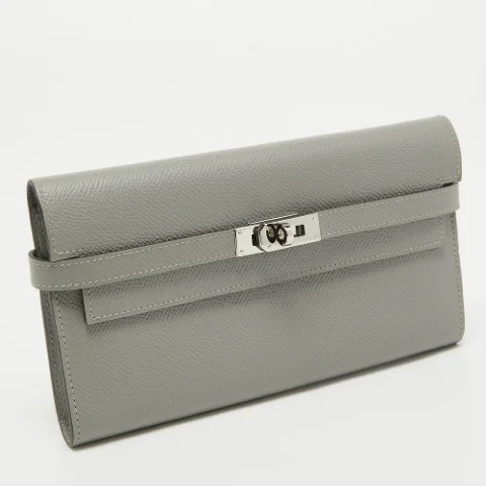 Hermès Vintage Pre-owned Leather wallets Gray Dames