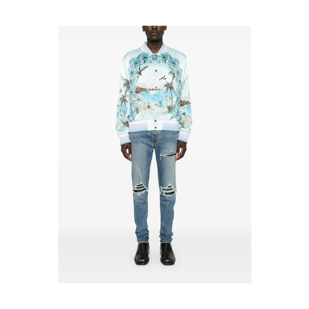 Amiri Indigo Blauwe Distressed Skinny Jeans Blue Heren