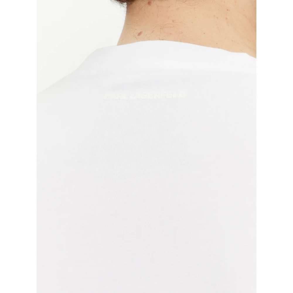 Karl Lagerfeld Baltisch T-shirt met smalle merknaam White Heren