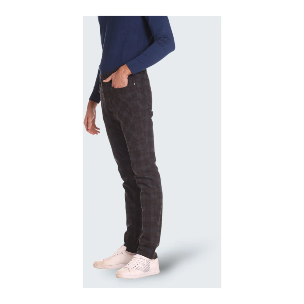 Jeckerson Slim Fit Bruin Geruite Broek Brown Heren