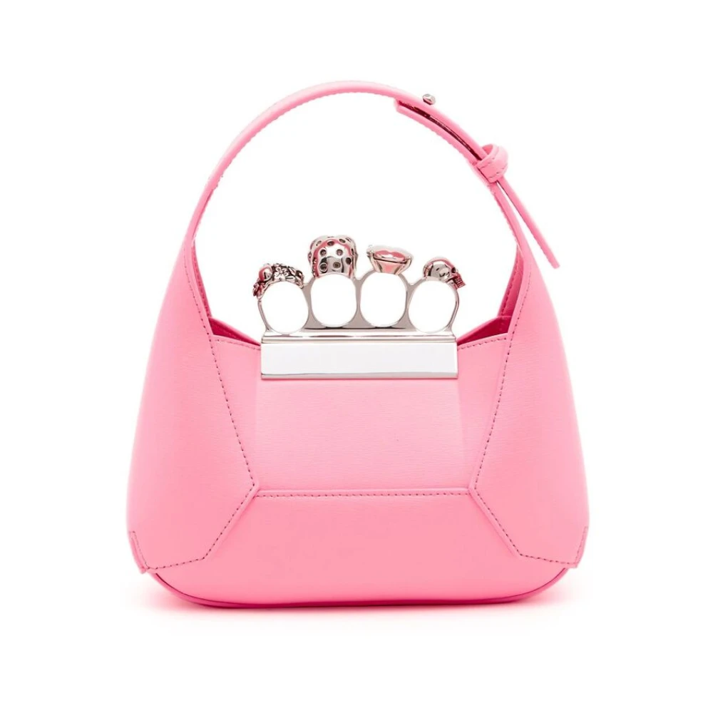 alexander mcqueen Flamingo Pink Jewelled Hobo Mini Tas Pink Dames