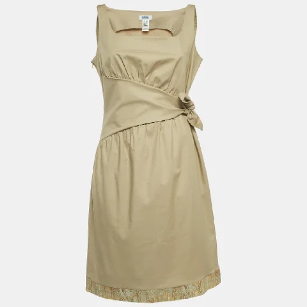 Moschino Pre-Owned Pre-owned Cotton dresses Beige Dames