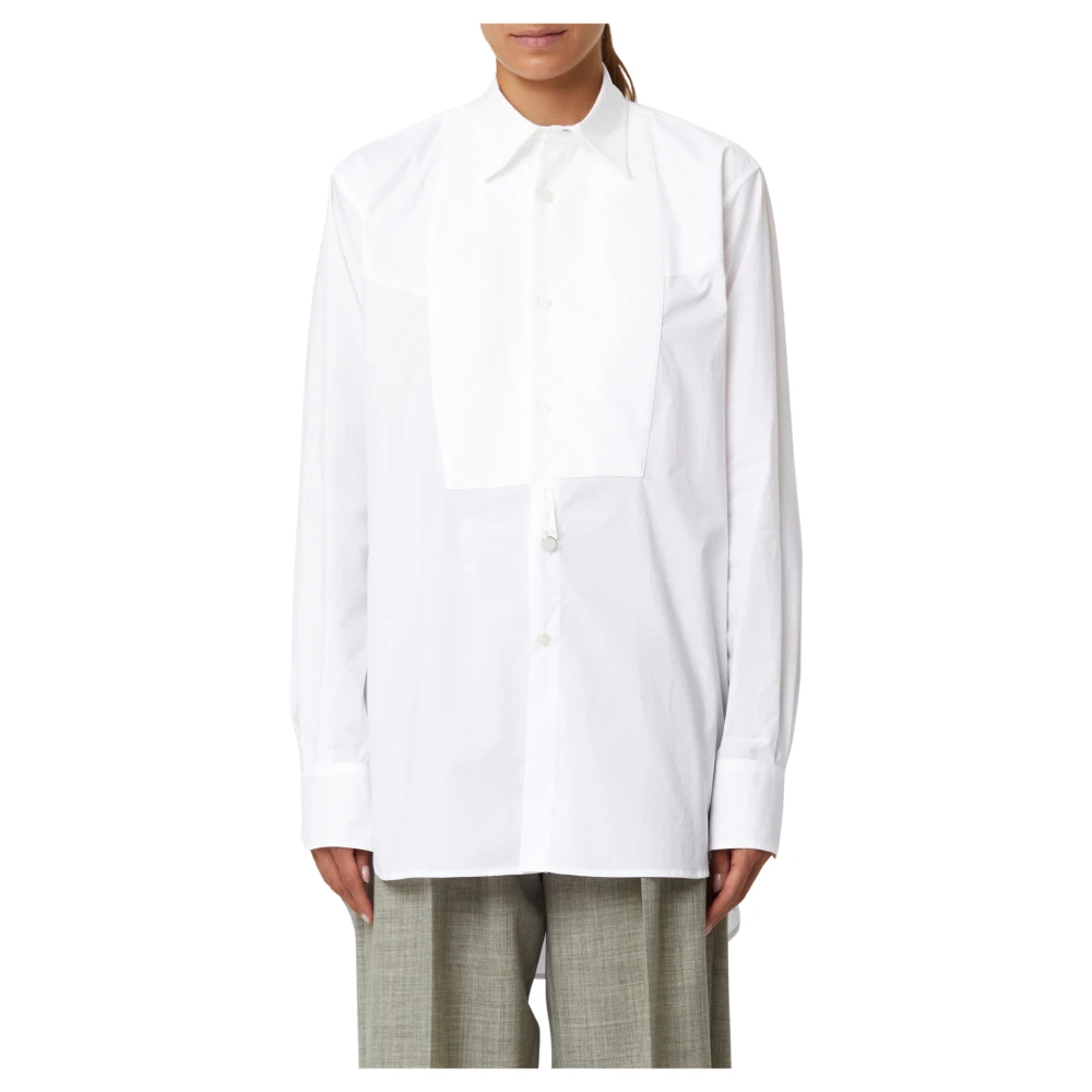 Plan C Moderne Tuxedo Overhemd White Dames
