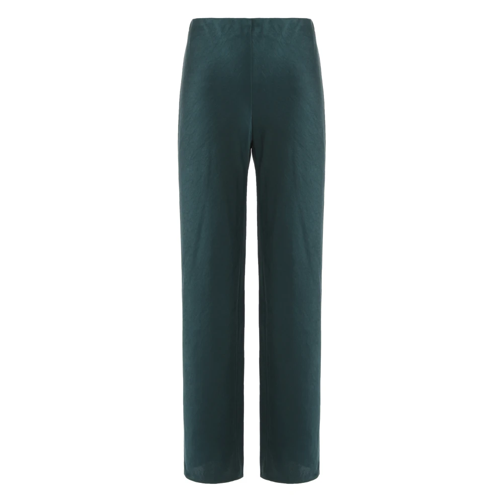 Vince Women's Green Straight Trousers, Xs, High Waist Fluid Satin Bias Pant