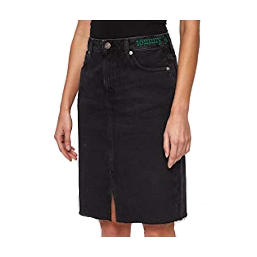 Tommy Hilfiger Women's Black Denim Skirts, W24, Long Maia Denim Skirt
