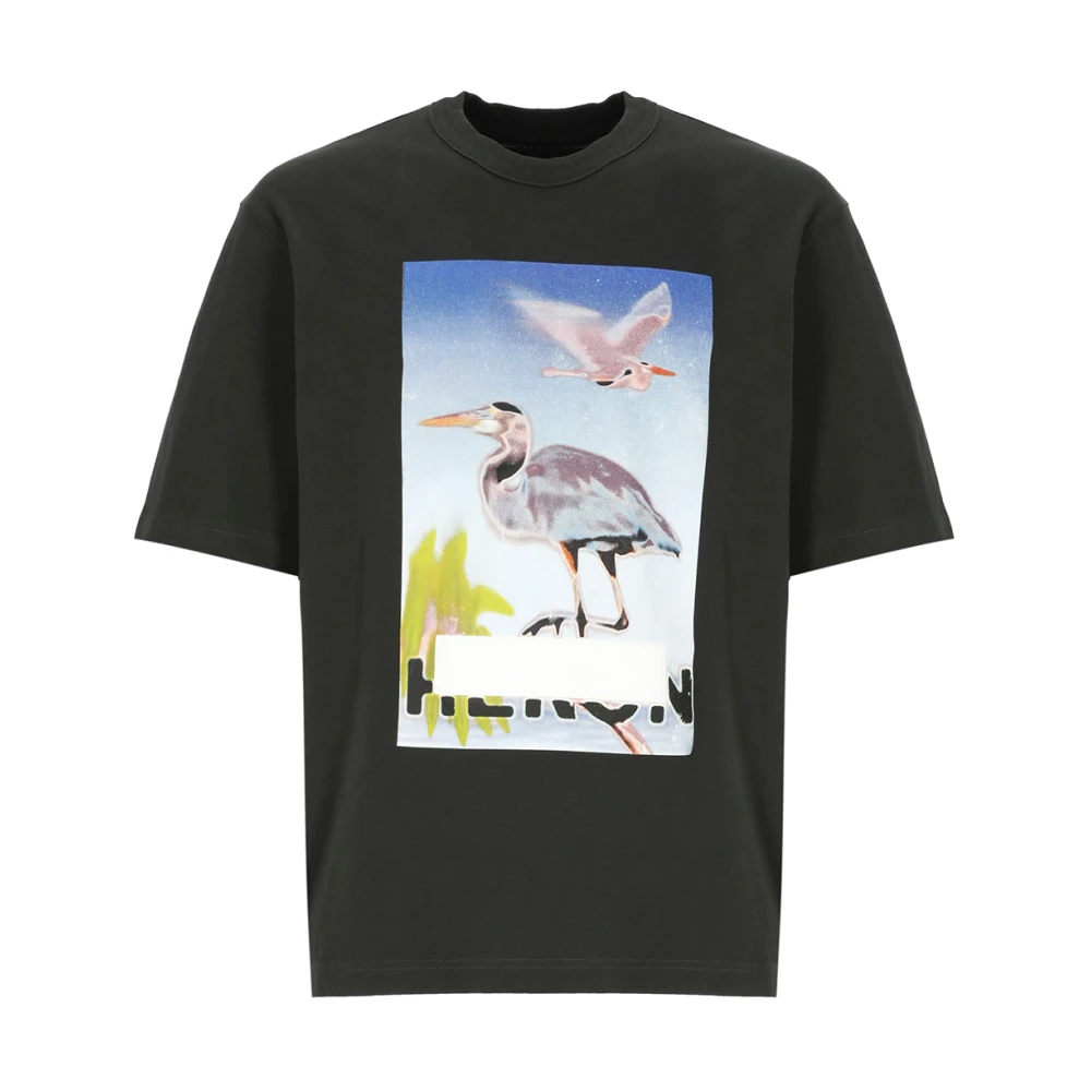 Heron Preston Zwarte Katoenen T-shirt met Contrasterende Logo Patch Black Heren