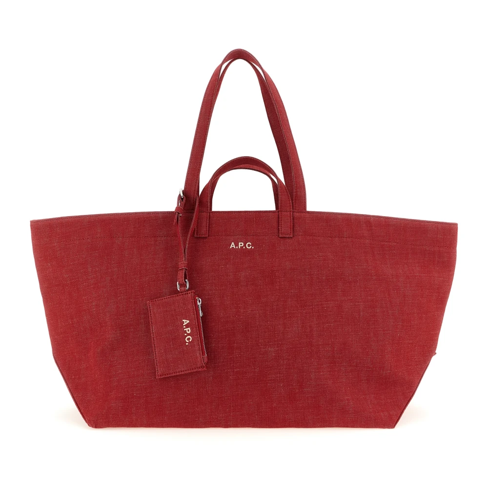 A.p.c. Röd Large Le Drummer Toile Tote Bag