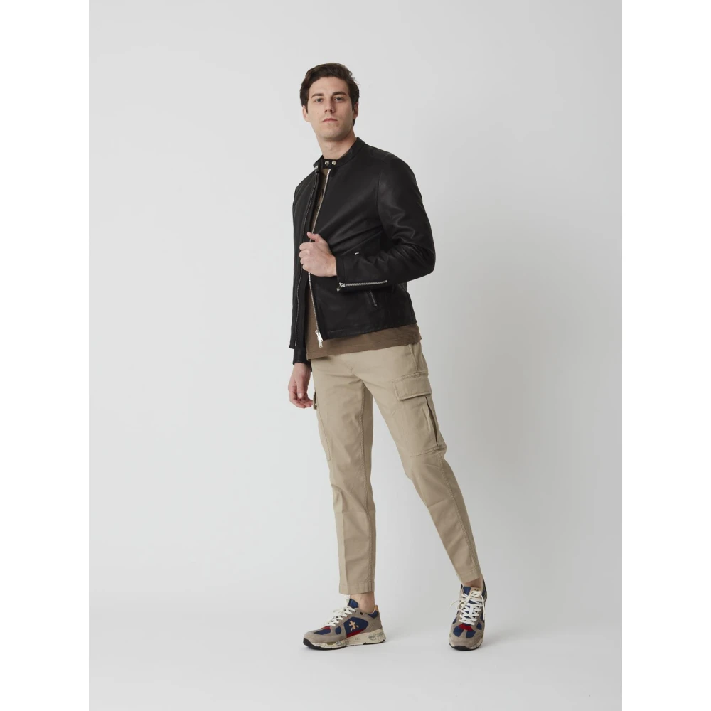 Dondup Stijlvolle Biker Jeans voor Mannen Black Heren