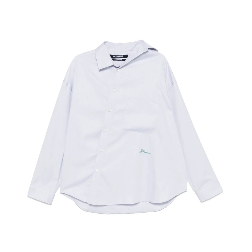 Jacquemus Lichtgrijze Knoopshirt met Borstzak Gray Heren
