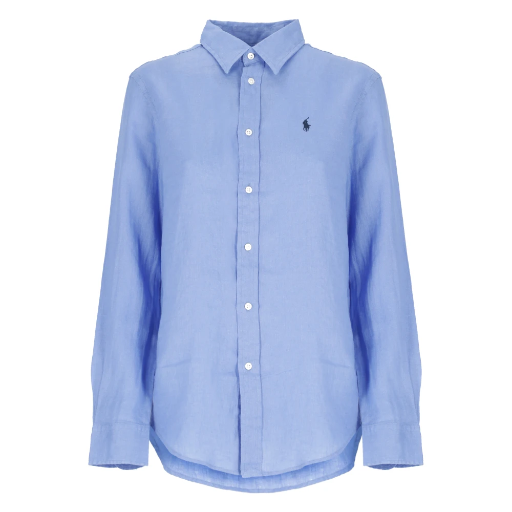Ralph Lauren Linnen Overhemd Blue Dames
