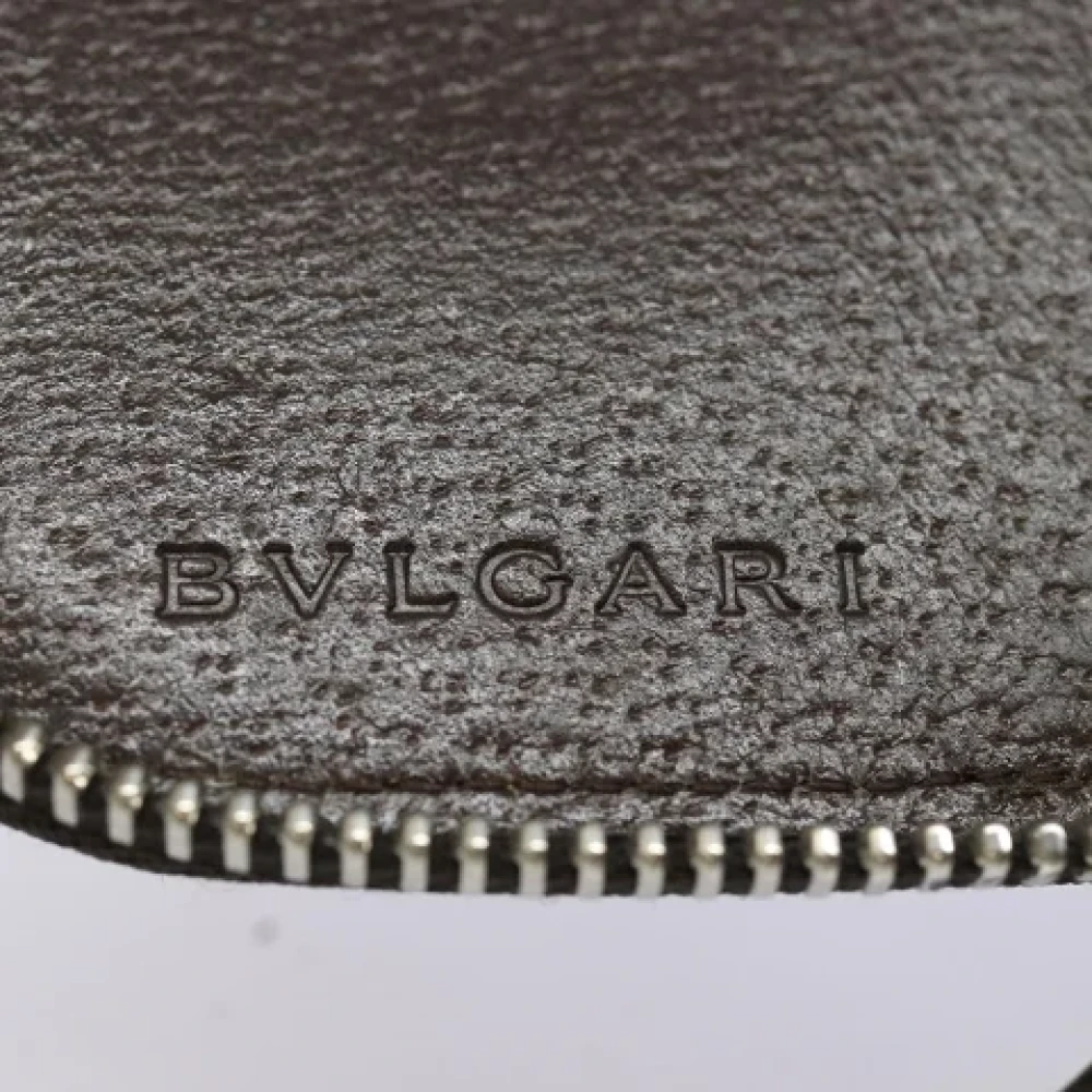 Bvlgari Vintage Pre-owned Canvas wallets Gray Dames