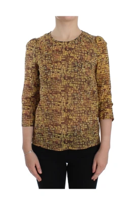 Sicilian Mosaic Print Silk Blouse