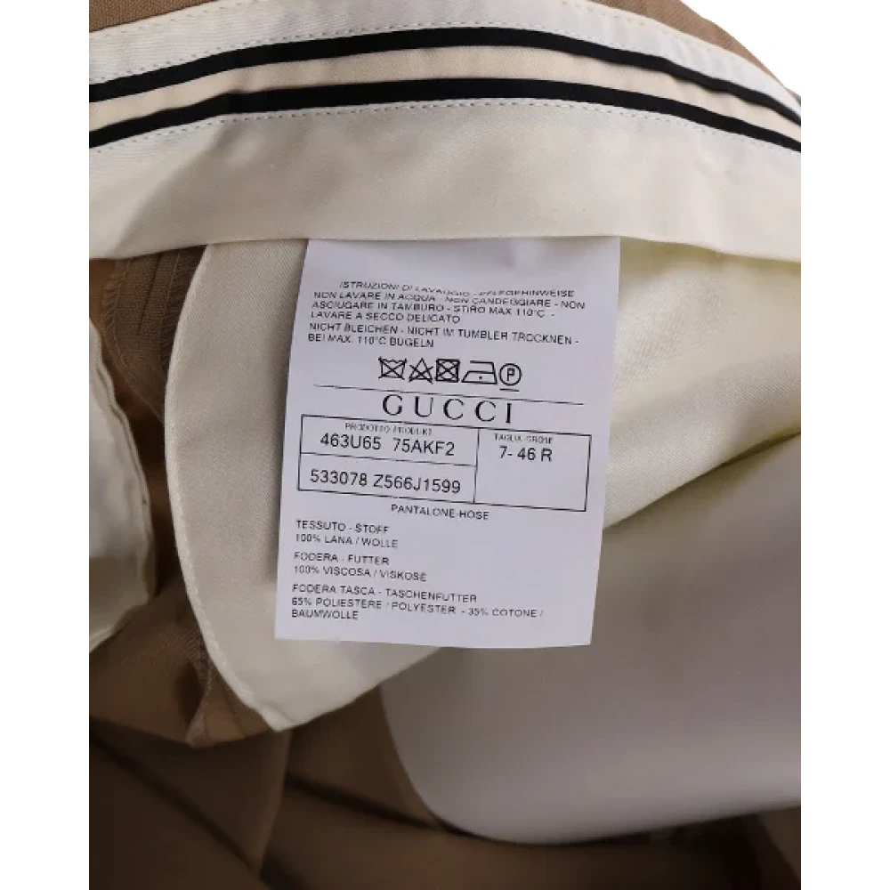 Gucci Vintage Pre-owned Wool bottoms Brown Dames