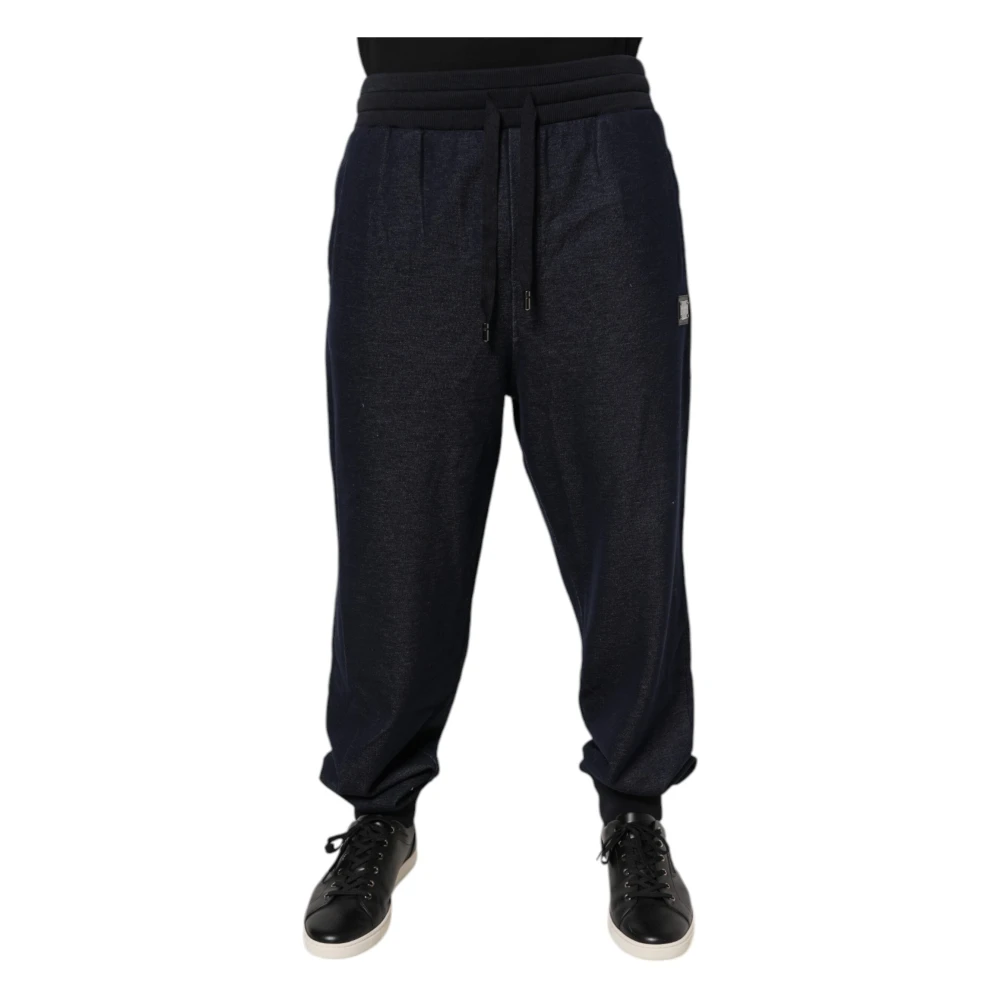 Dolce & Gabbana Men's Black Sweatpants, 3XL, Jacquard Jogger Joggers