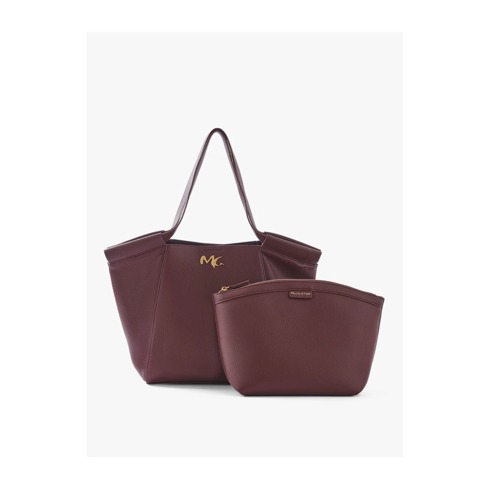 Manila Grace Elegante Schoudertas met Afneembare Pouch Brown Dames