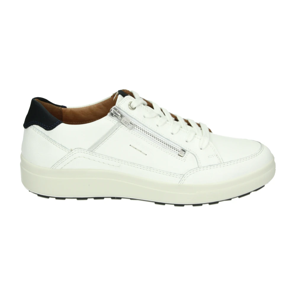 Josef Seibel Casual witte leren sneakers Heren Schoenen