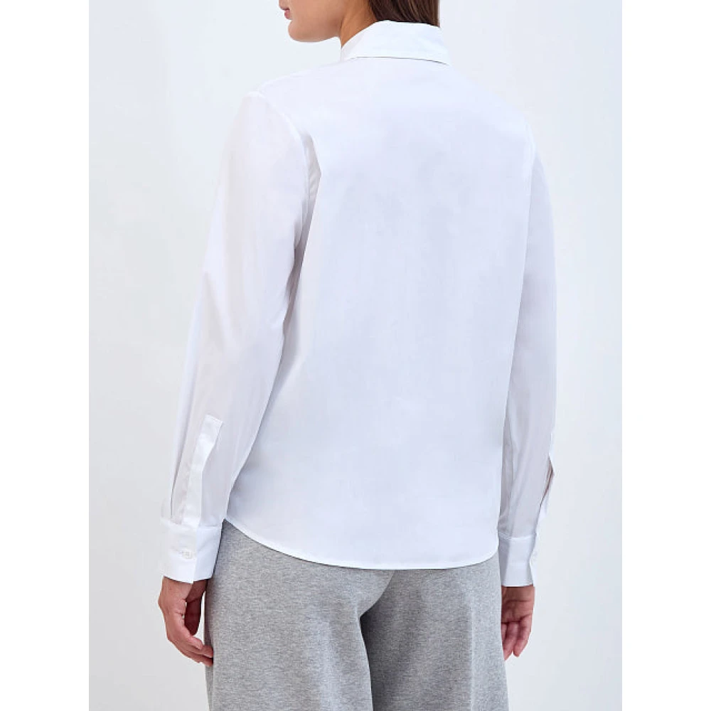 PESERICO Katoenen Overhemd met Precious Diamond Front White Dames