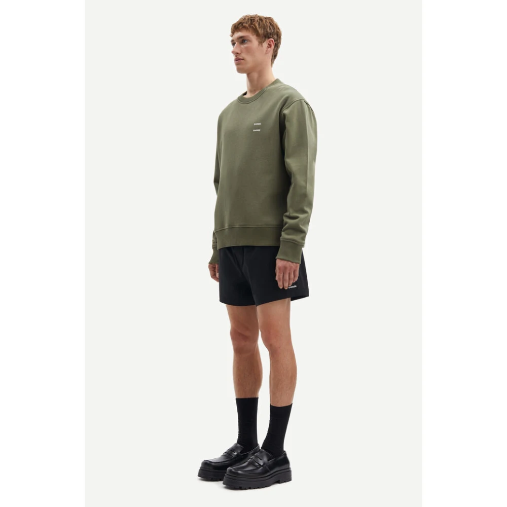 Samsøe Biologisch Katoen Crew Neck Sweatshirt Green Heren