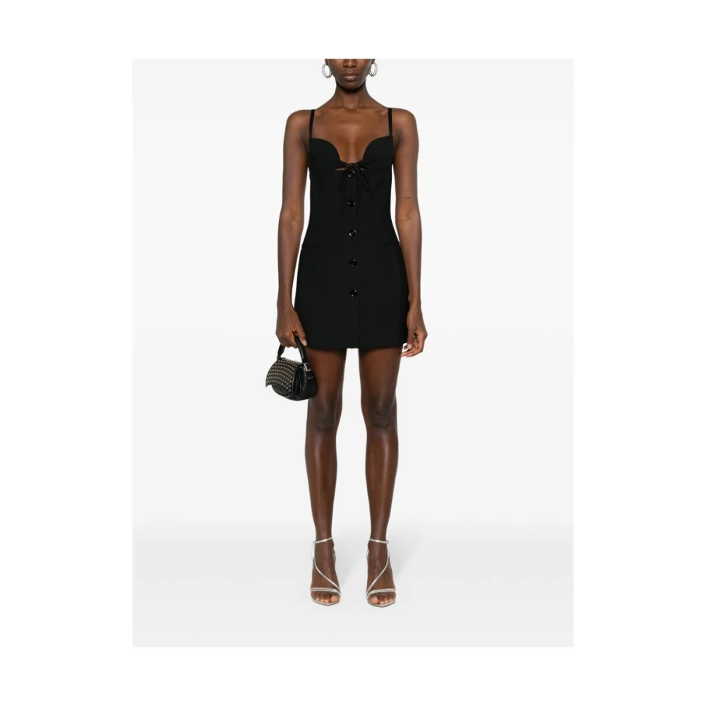 Nensi Dojaka Zwarte Jurk met Sweetheart Hals en Cut-Out Details Black Dames