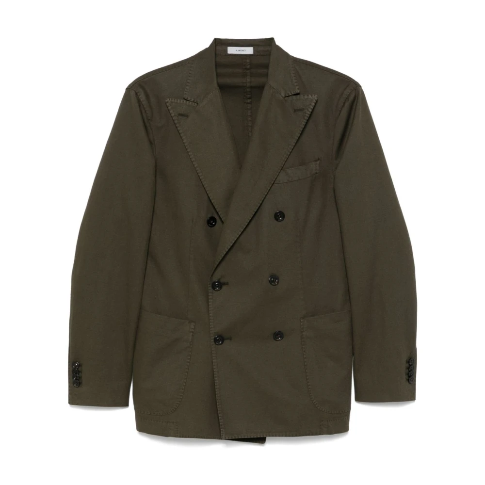 Boglioli Groene Double-Breasted Blazer Green Heren