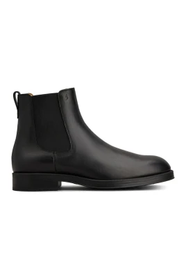 Svarta Kalvskinn Ankelboots Elastiska Insatser