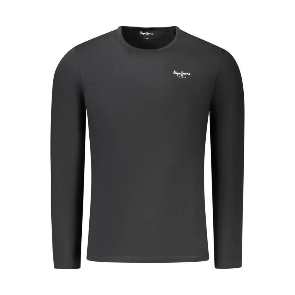 Pepe Jeans Herr Svart Toppar S, Bomull, Bomull Crew Neck T-Shirt