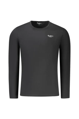 Svart Bomull Crew Neck T-shirt