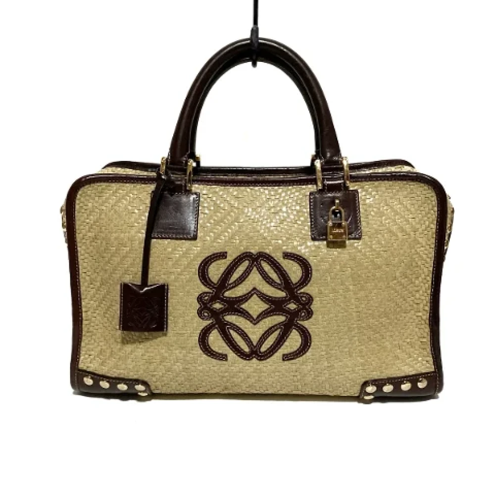 Loewe Pre-owned Leather handbags Beige Dames