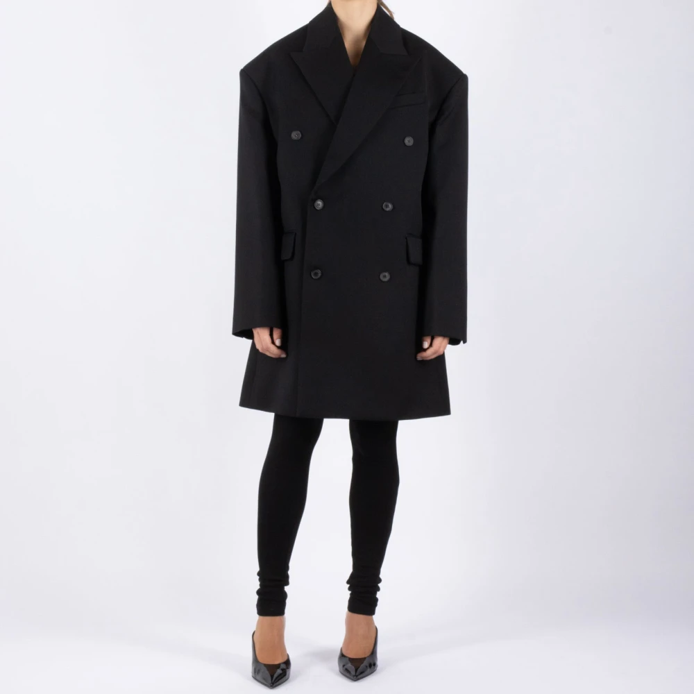 Wardrobe.nyc Zwarte wollen jas Black Dames