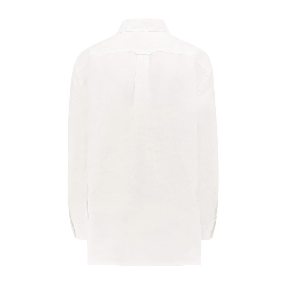 Polo Ralph Lauren Linnen Overhemd met Puntkraag White Dames
