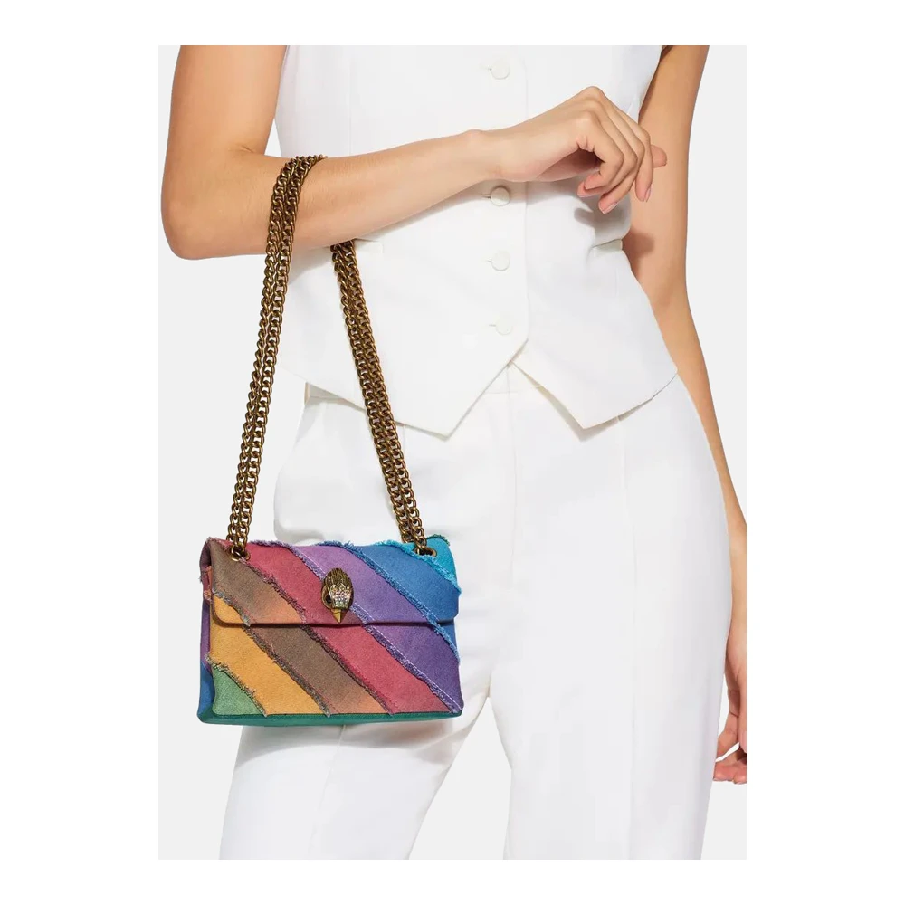 Kurt Geiger Regenboog Denim Mini Kensington Tas Multicolor Dames