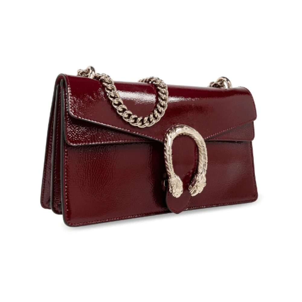 Gucci Bordeauxrode Leren Schoudertas met Tijgerkop Red Dames