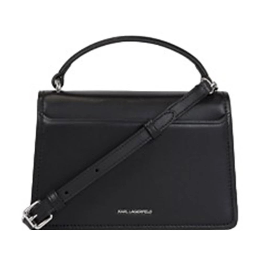 Karl Lagerfeld Zwarte leren damestas Black Dames