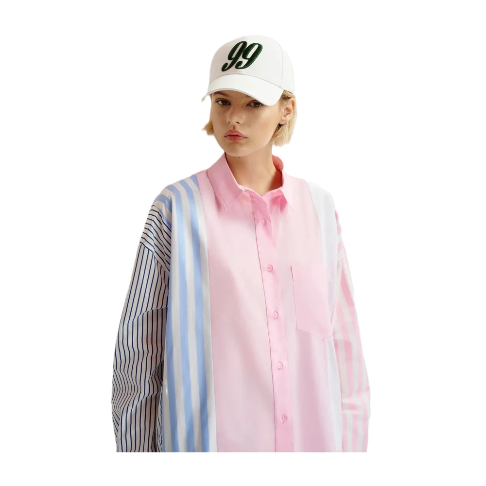 Essentiel Antwerp Oversized Button-Up Shirt Lichtgewicht Hemix Multicolor Dames
