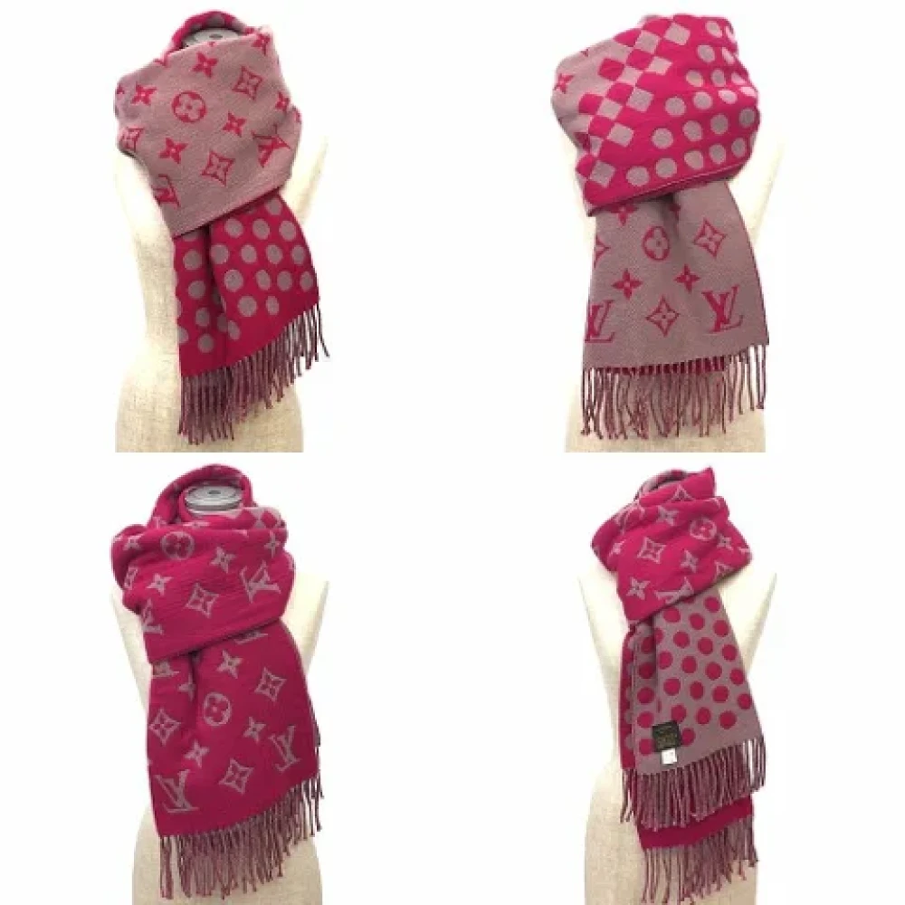 Louis Vuitton Vintage Pre-owned Wool scarves Pink Dames