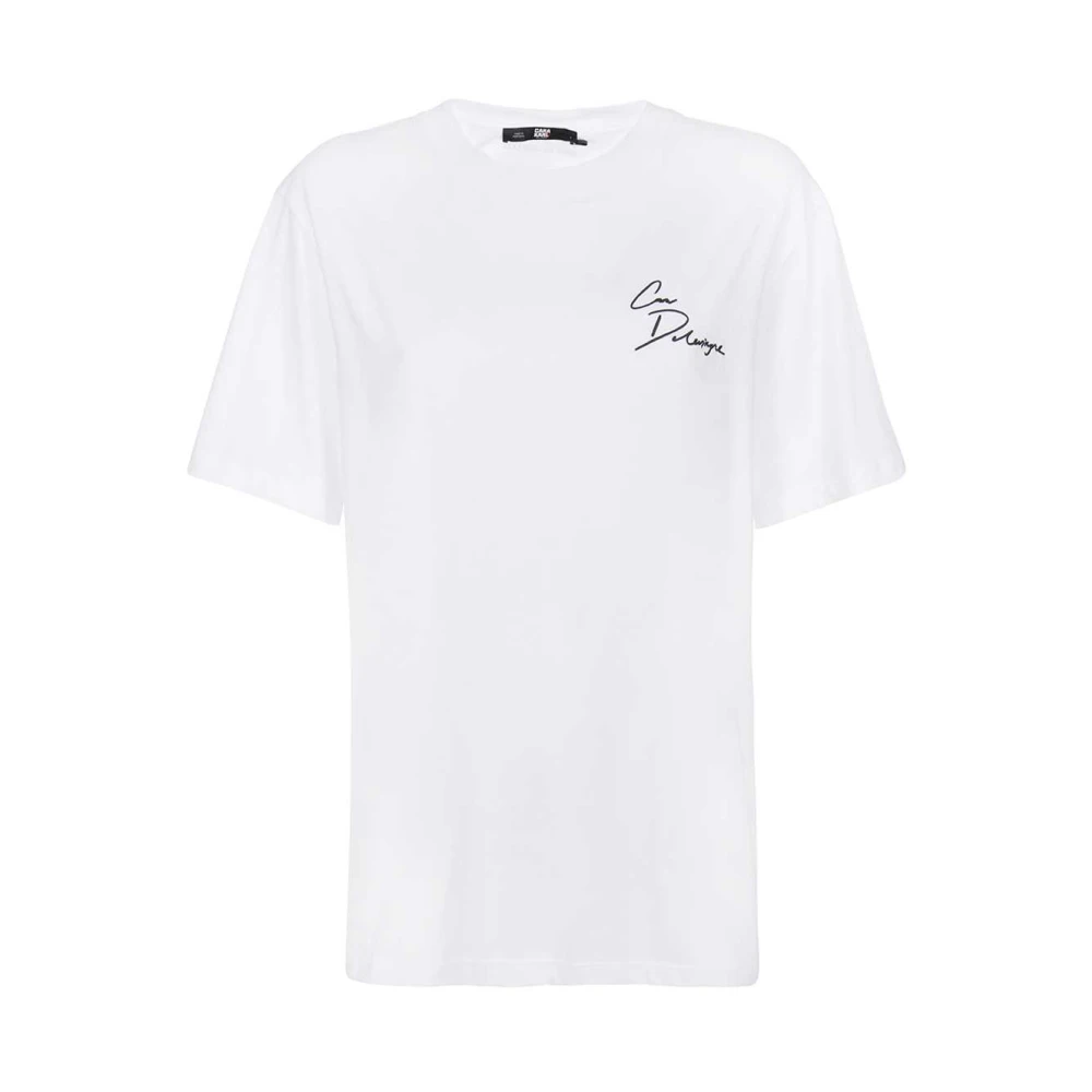 Karl Lagerfeld Bedrukt katoenen T-shirt met achterprint White Dames