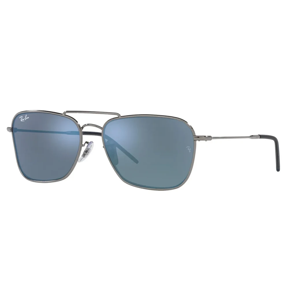 Ray-Ban Unisex Gray Sunglasses, 58 Mm, Innovative Sunglasses Caravan Gunmetal Blue Mirrored