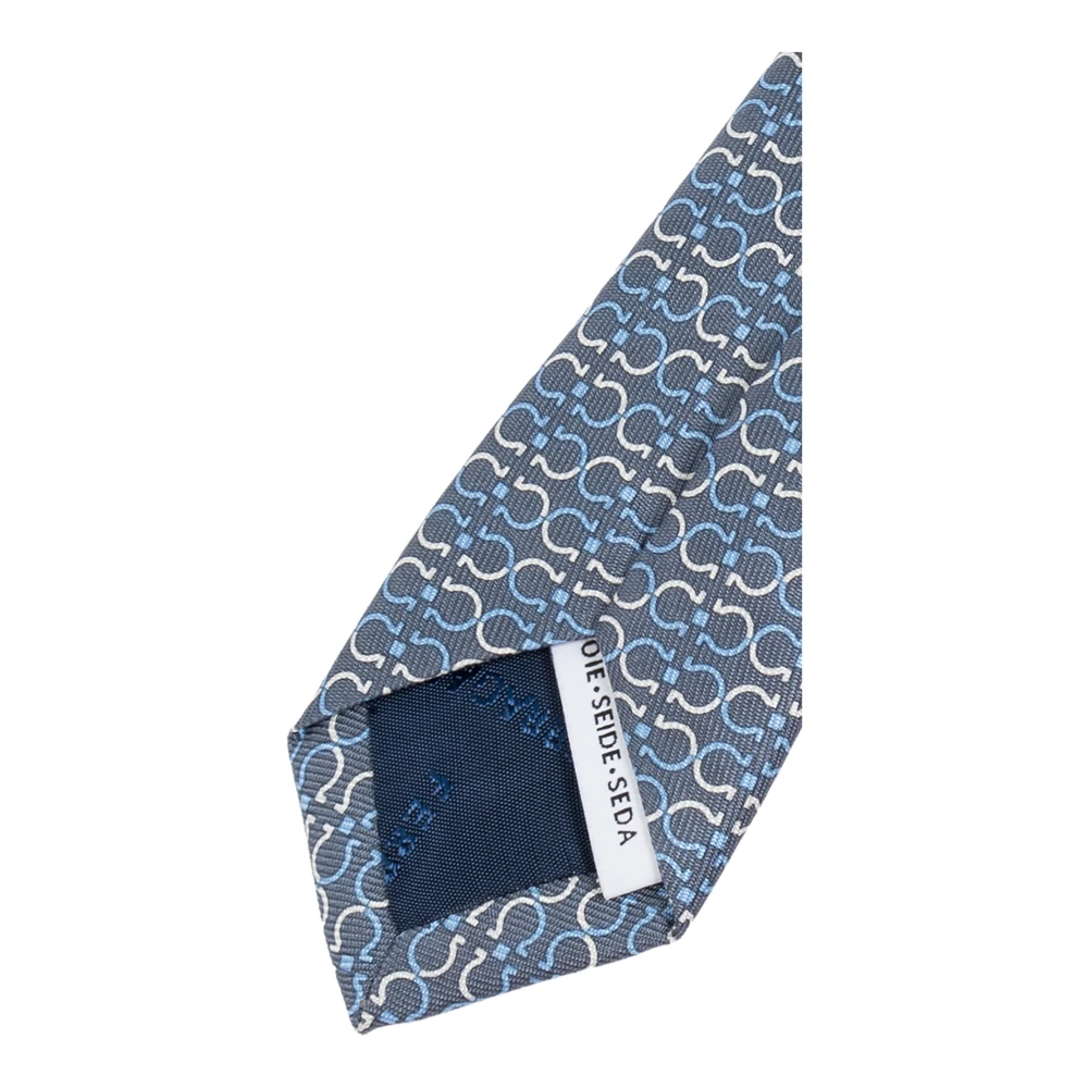 Salvatore Ferragamo Zijden stropdas Blue Heren