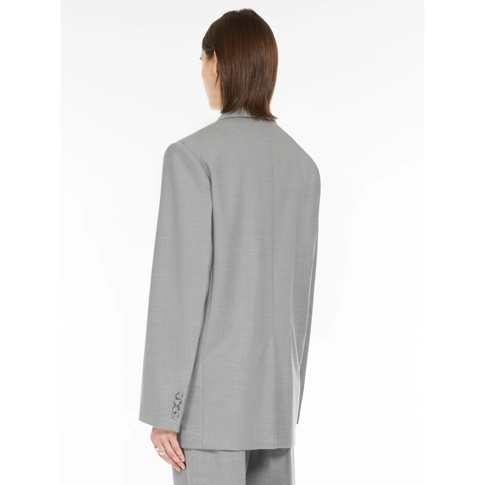 SPORTMAX Lichtgrijze Oversized Getailleerde Jas Gray Dames