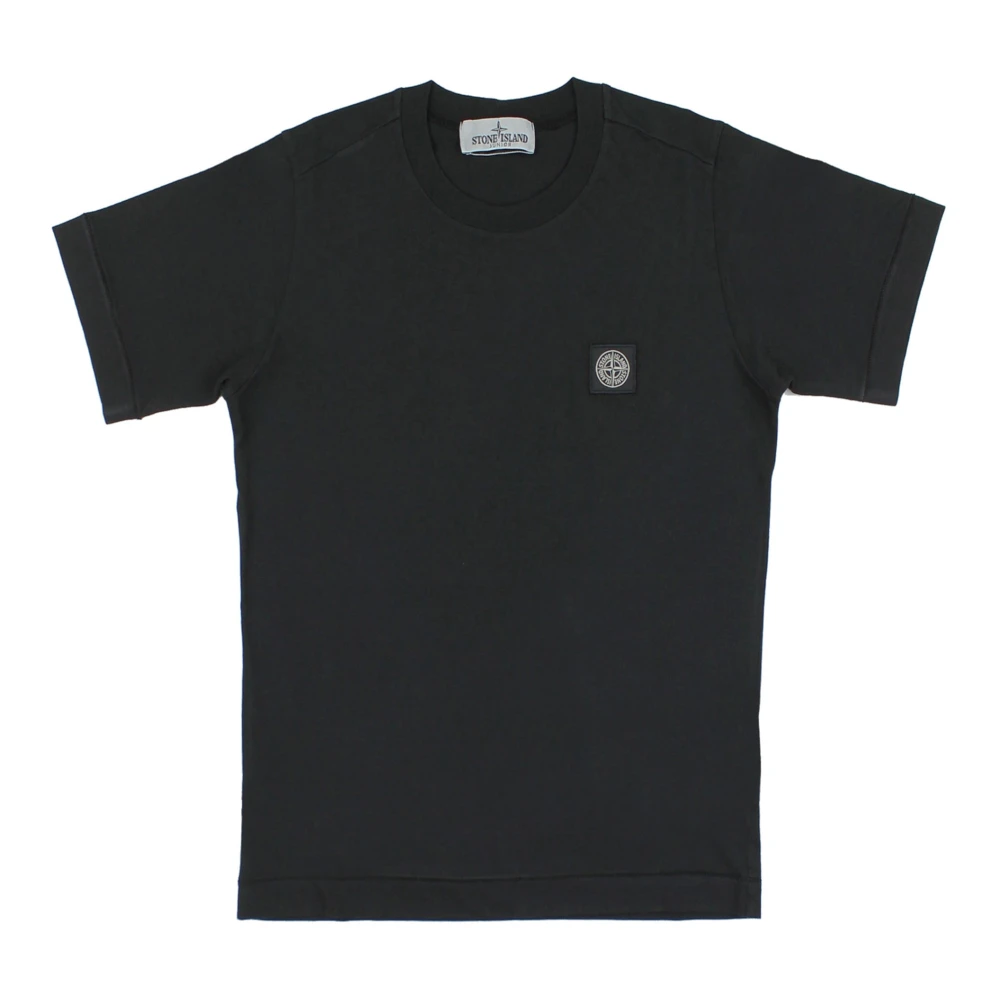 Stone Island Black Kids Short Sleeve T-Shirts, Male, 8 Y, Crew Neck T-Shirt