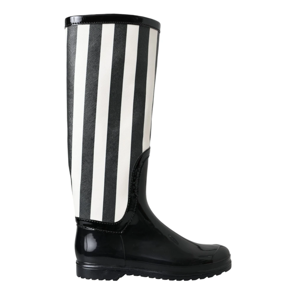 Dolce & Gabbana Women's Multicolor Wellies, 2 Uk, Knee High Striped Boots