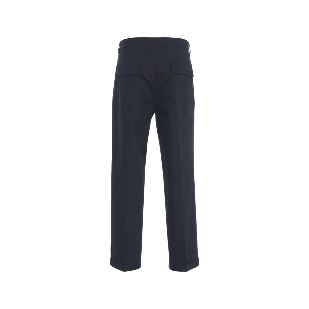 Paolo Pecora Blauwe Linnen Chino Broek Blue Heren