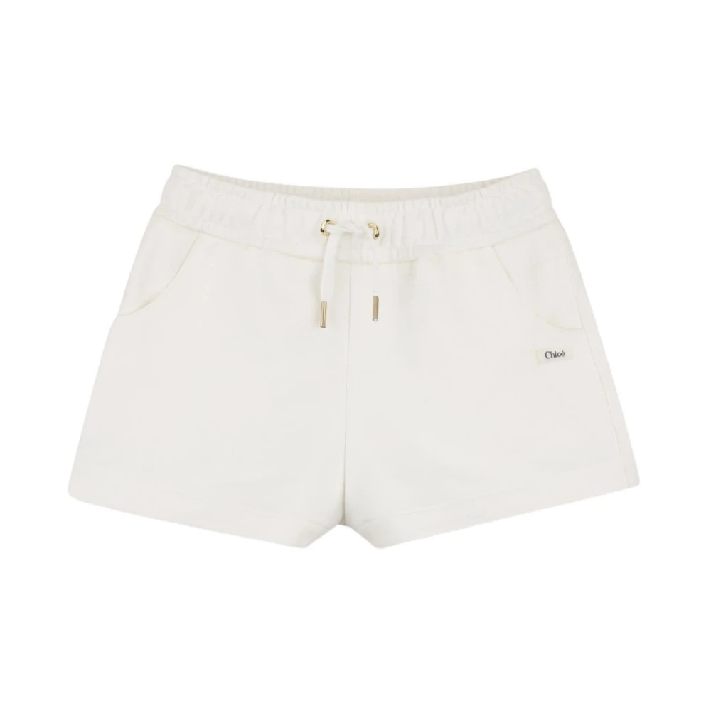 Chloé Girls White Shorts, 12 Y, Shorts Con Coulisse