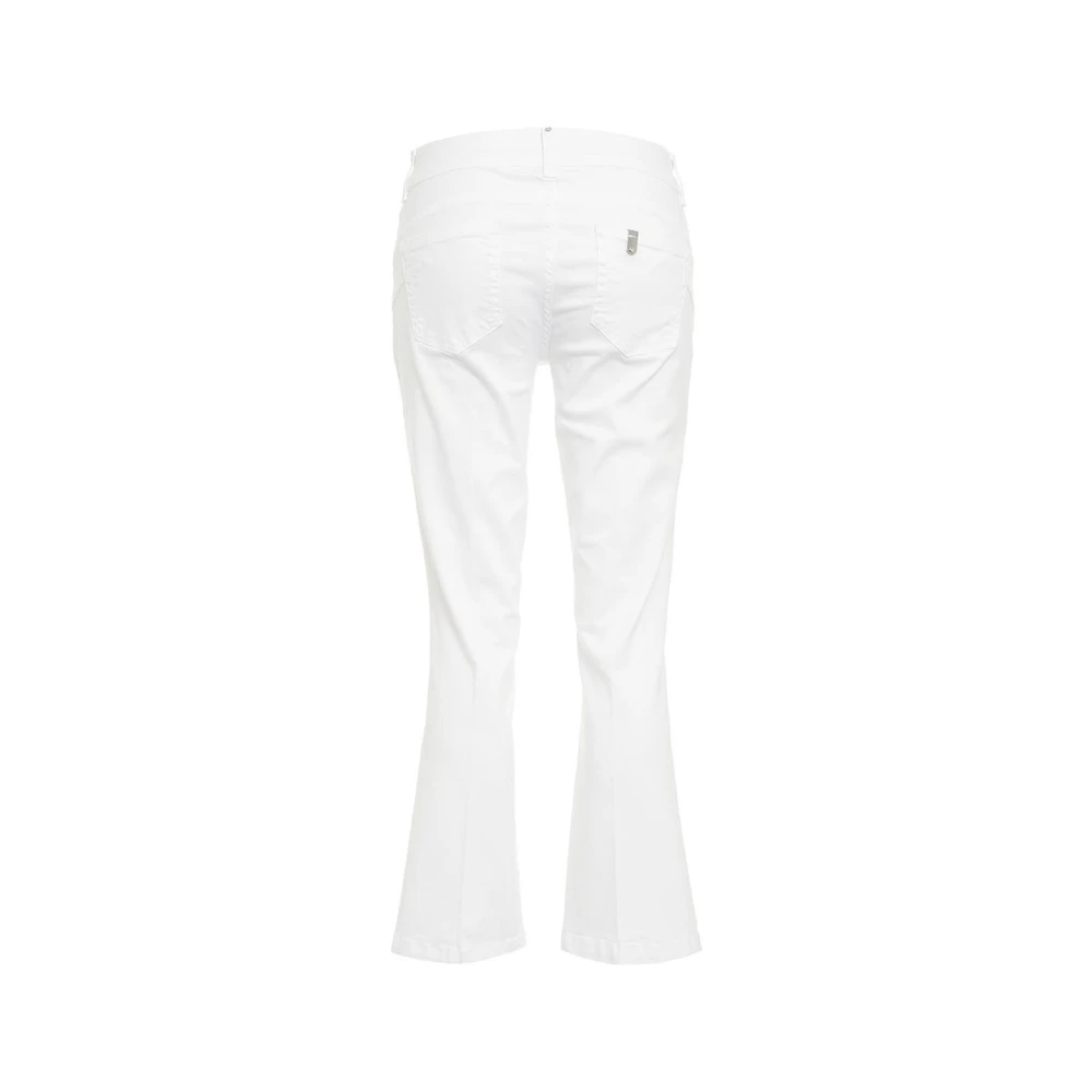 Liu Jo Cropped Flared Jeans met Parel Borduursel White Dames