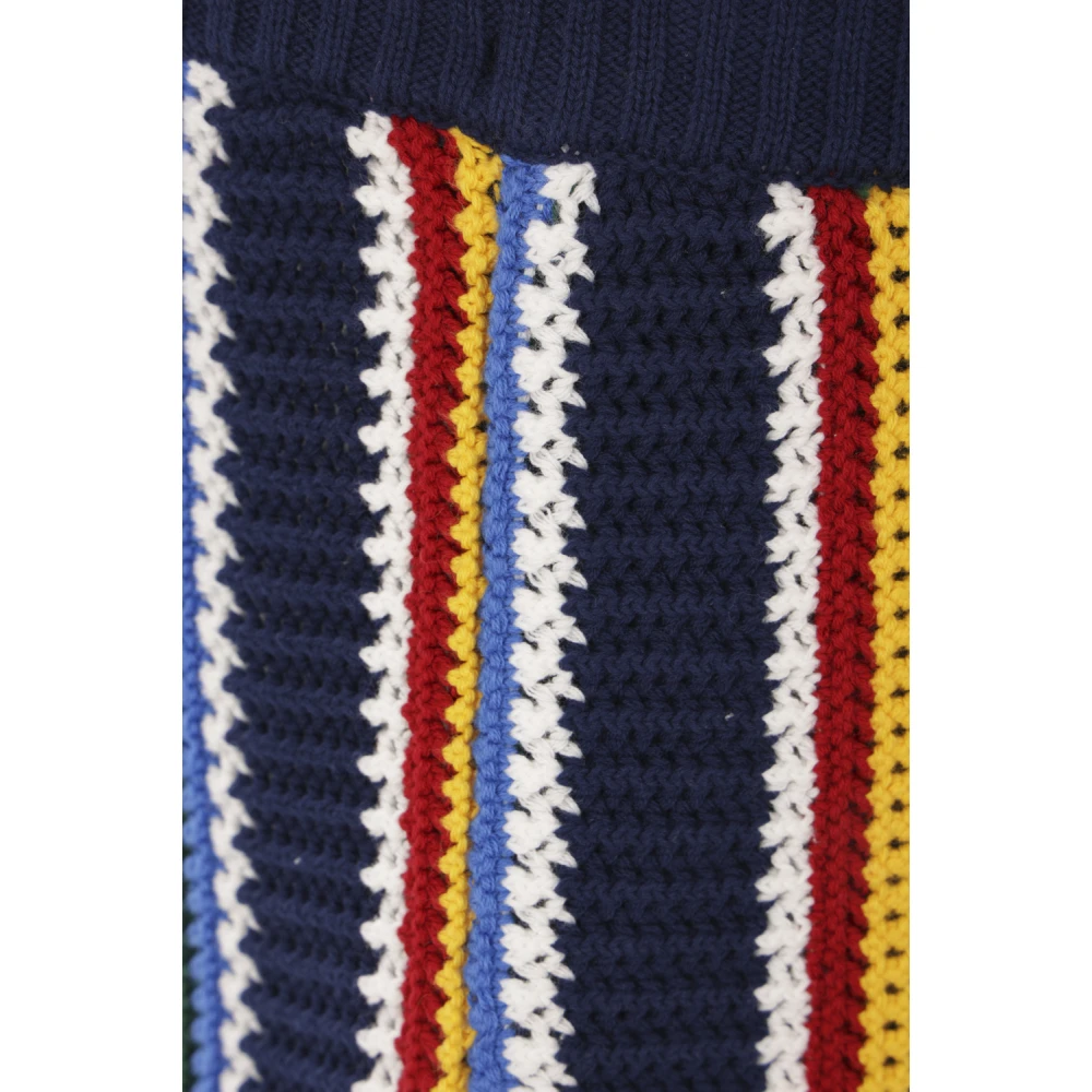 Casablanca Blauwe Gehaakte Gestreepte Shorts Multicolor Heren